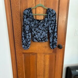 Abercrombie Floral Blue sweetheart neck Women's Top XS